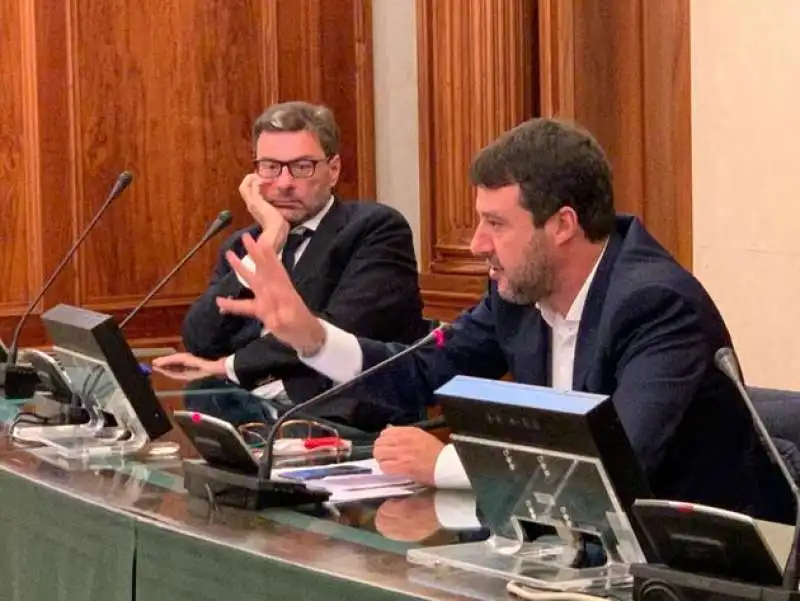 GIANCARLO GIORGETTI E MATTEO SALVINI 