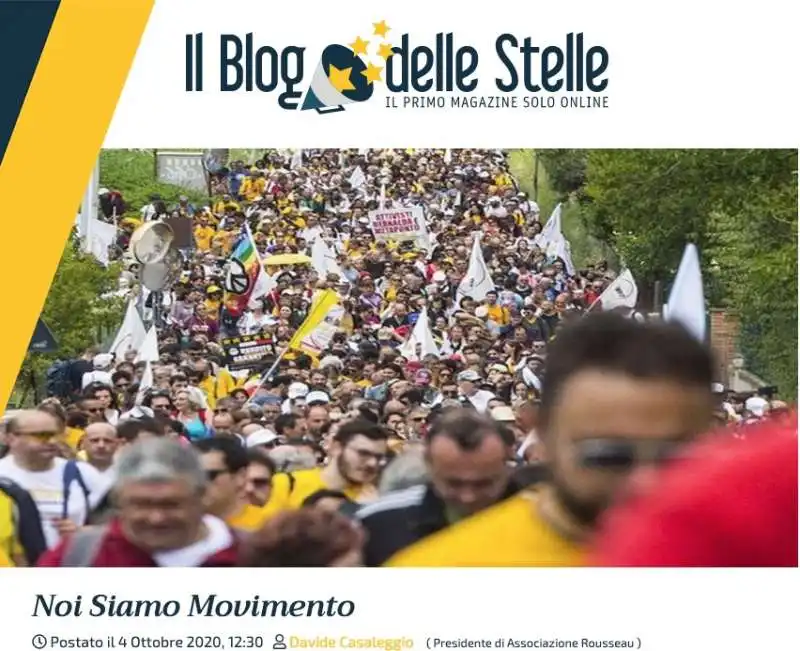 IL POST DI DAVIDE CASALEGGIO SUL BLOG DELLE STELLE