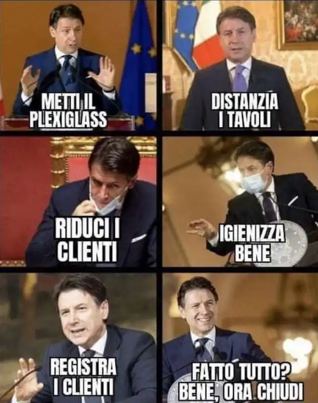 LA CHIUSURA DEI RISTORANTI BY GIUSEPPE CONTE