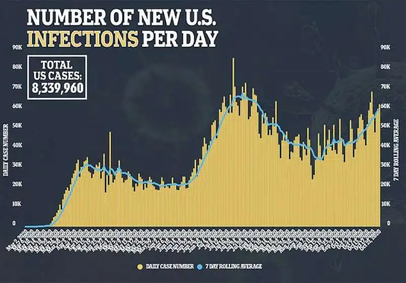 numero infezioni di coronavirus negli usa