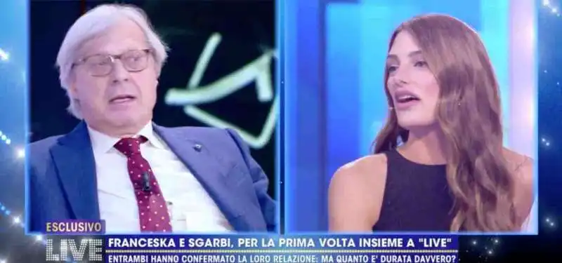 vittorio sgarbi e franceska pepe a live   non e' la d urso 2