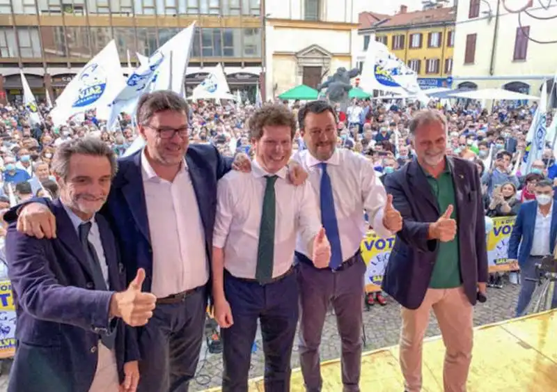 ATTILIO FONTANA GIANCARLO GIORGETTI MATTEO BIANCHI MATTEO SALVINI MASSIMO GARAVAGLIA VARESE