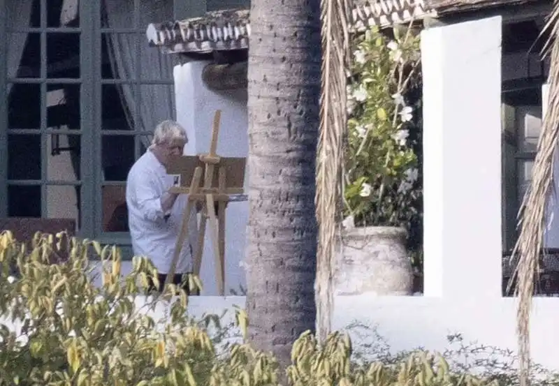 boris johnson dipinge a marbella 1