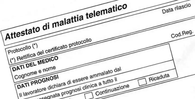 certificato malattia