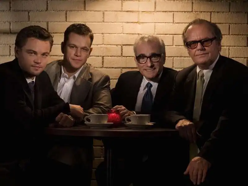 leonardo dicaprio matt damon martin scorsese jack nicholson   set di the departed 