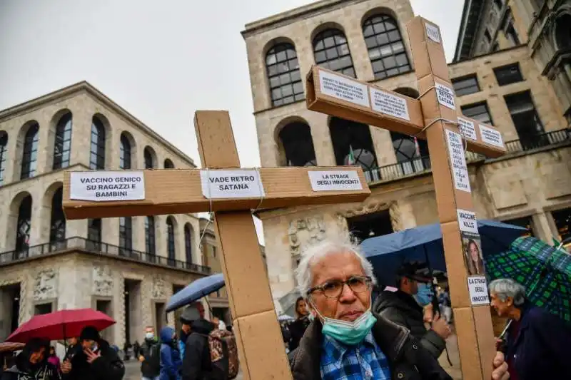 manifestazione no green pass    milano   7