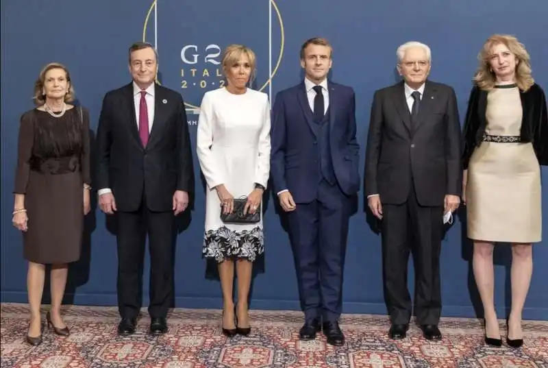 serena cappello mario draghi   brigitte e emmanuel macron   sergio e laura mattarella