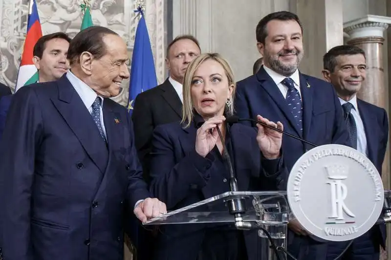 berlusconi meloni salvini al quirinale 