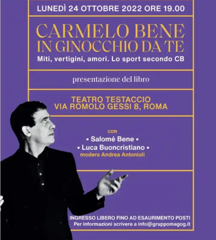 carmelo bene in ginocchio da te