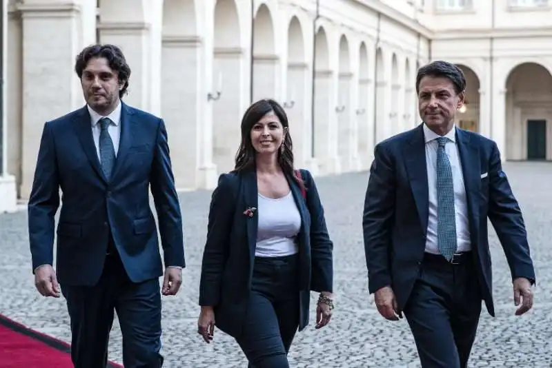 francesco silvestri   giuseppe conte   barbara floridia   delegazione m5s alle consultazioni al quirinale 2