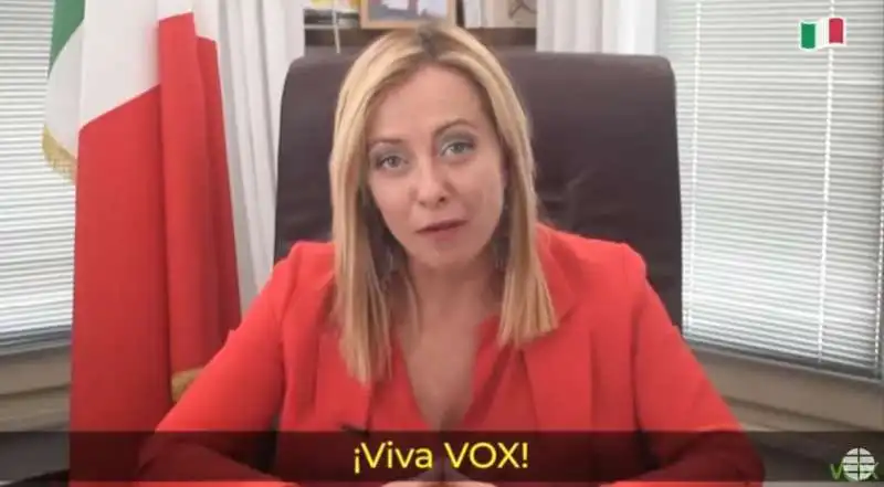 giorgia meloni nel video messaggio per vox   3