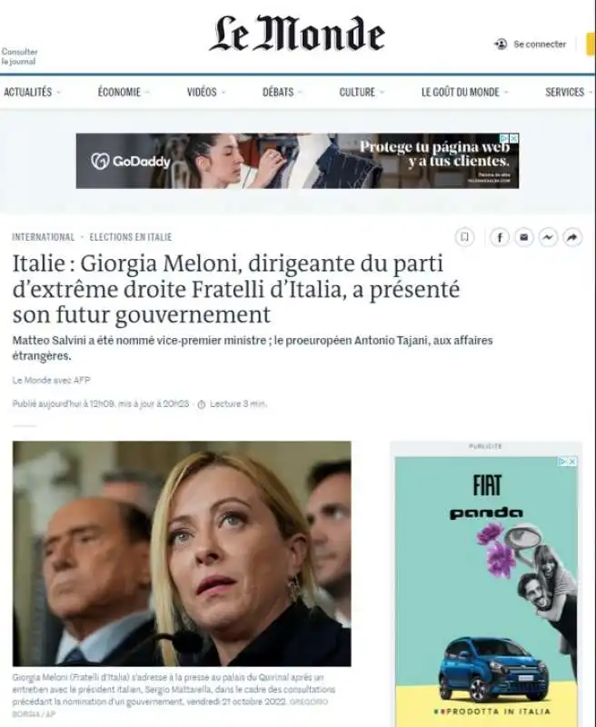 la notizia del governo meloni sui giornali stranieri   le monde