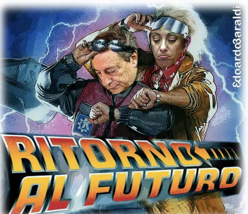 MARIO DRAGHI GIORGIA MELONI - BY EDOARDO BARALDI 