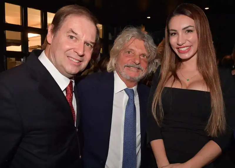 massimo ferrero con guglielmo giovannelli marconi e la moglie vittoria  foto di bacco