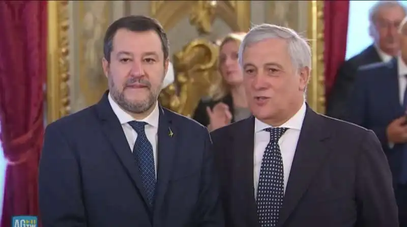 matteo salvini antonio tajani   giuramento governo meloni      