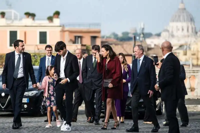 matteo salvini e francesca verdini con i ministri leghisti al quirinale 