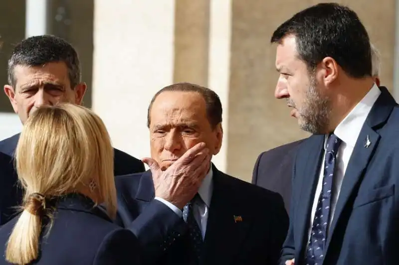 meloni   lupi   berlusconi e salvini al quirinale 