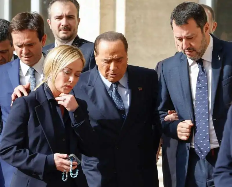 meloni salvini berlusconi al quirinale 