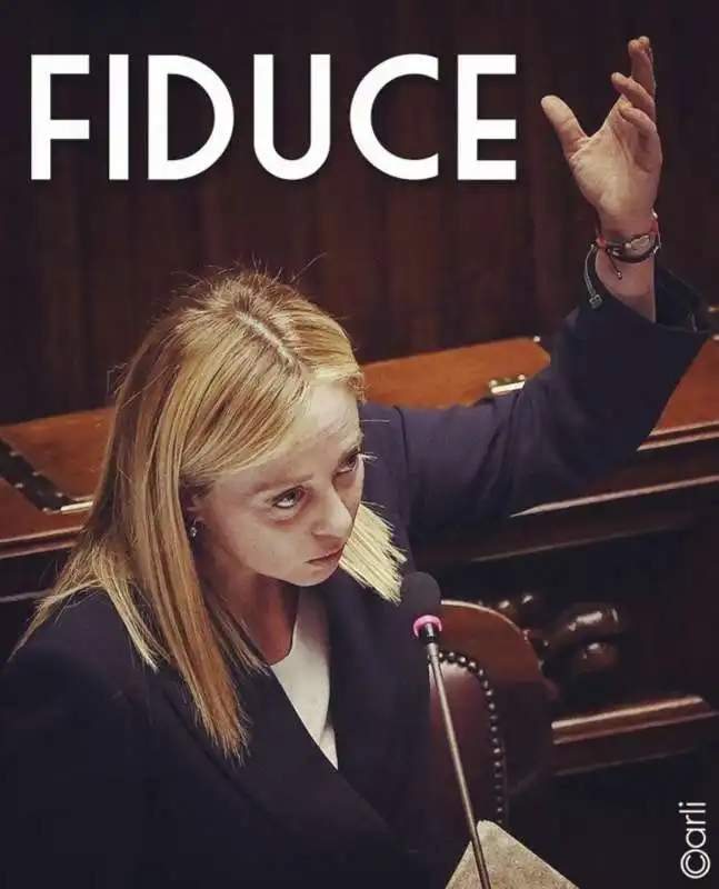 VOTO DI FIDUCIA A GIORGIA MELONI -  MEME BY EMILIANO CARLI 