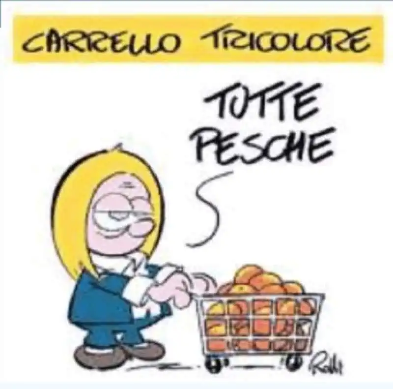 carrello tricolore   vignetta by rolli per il giornalone   la stampa