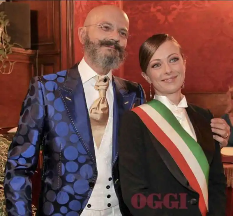 giorgia meloni celebra il matrimonio di oscar giannino con margherita brindisi