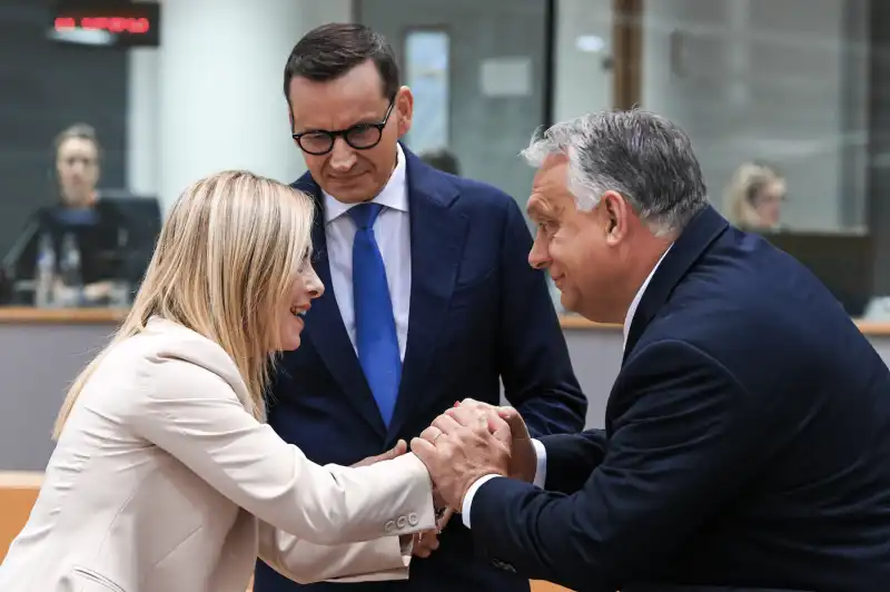 Giorgia Meloni Viktor Orban Mateusz Morawiecki 