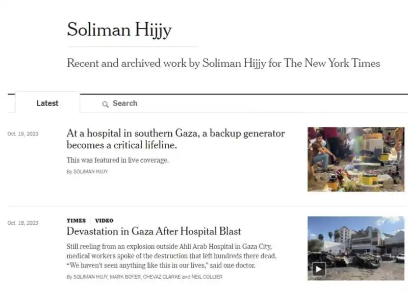 gli articoli di soliman hijy sul new york times 