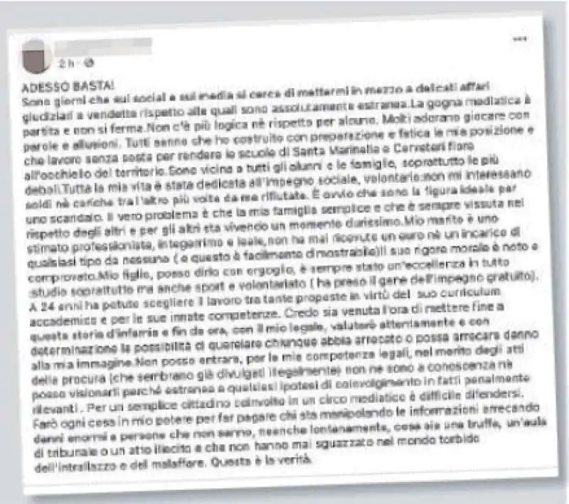 IL POST SU FACEBOOK DELLA PRESUNTA AMANTE DI PIERO TIDEI 