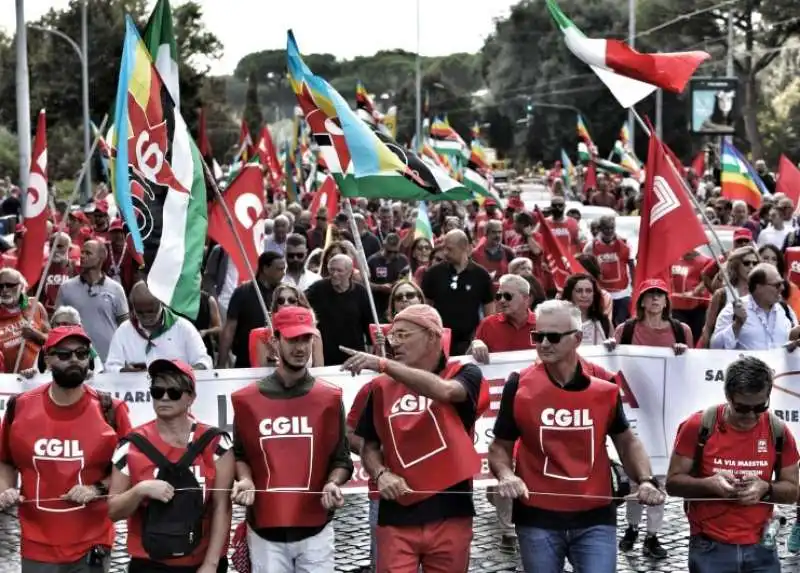 manifestazione della cgil a roma 7 ottobre 2023 