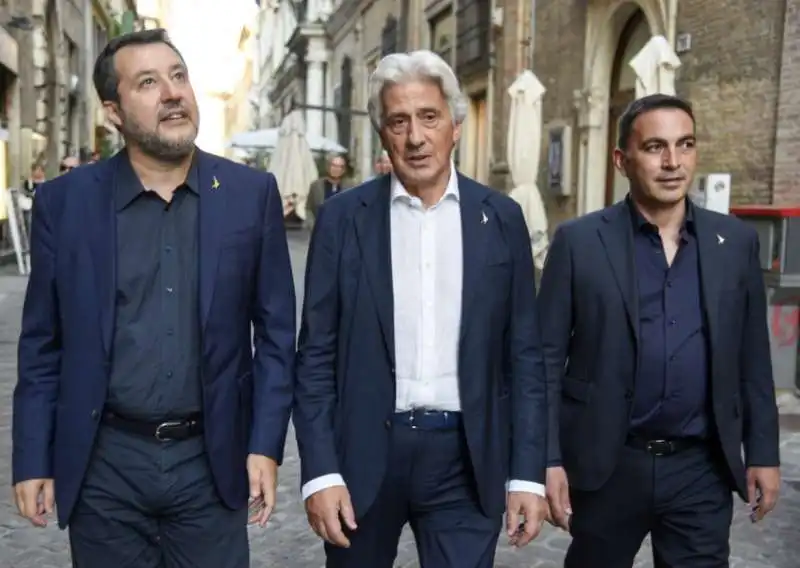 matteo salvini   sandro parcaroli   luca buldorini   macerata 