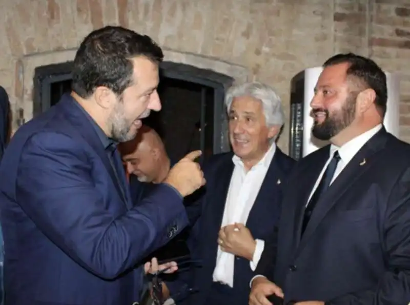 matteo salvini   sandro parcaroli   mirco carloni 