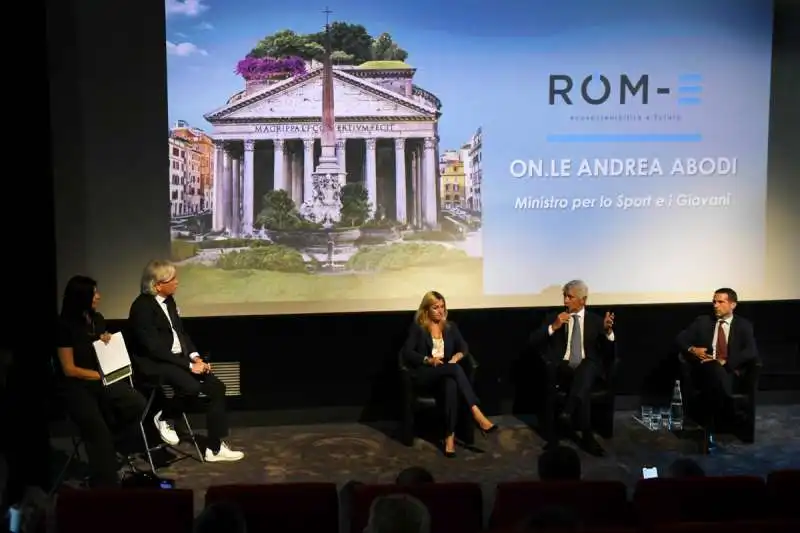 roberta lanfranchi, ivan zazzaroni, alessandra bianchi ministro andrea abodi, ing roberto de lieto vollaro 3