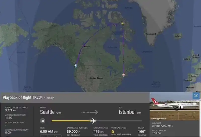 atterraggio d emergenza del volo turkish tk204