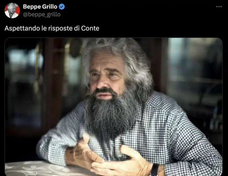 BEPPE GRILLO INVECCHIATO DIGITALMENTE ASPETTA LE RISPOSTE DI CONTE - POST DEL 3 OTTOBRE 2024