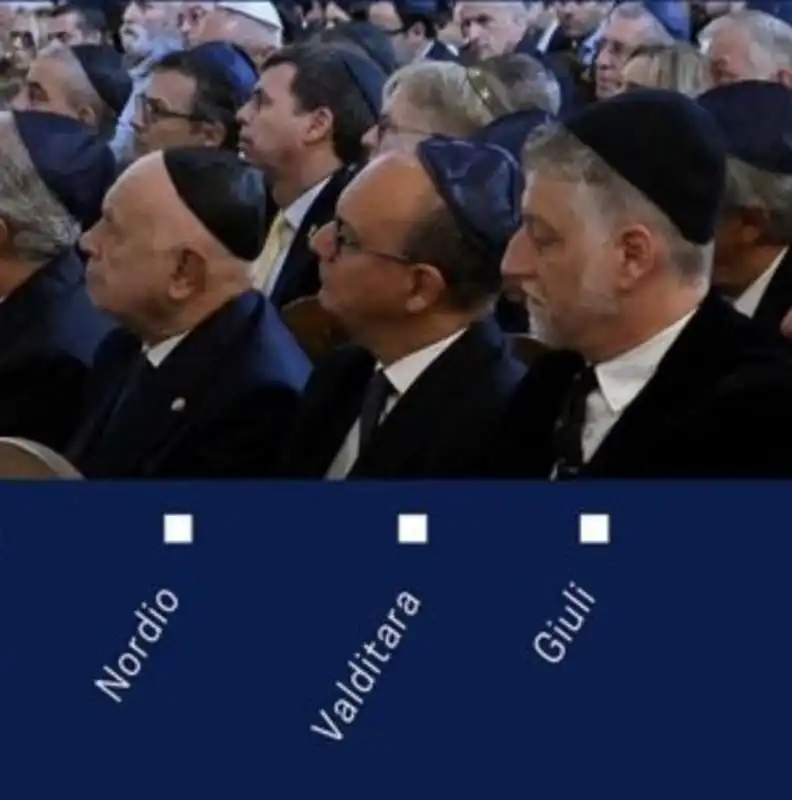 CARLO NORDIO, GIUSEPPE VALDITARA E ALESSANDRO GIULI CON LA KIPPAH 