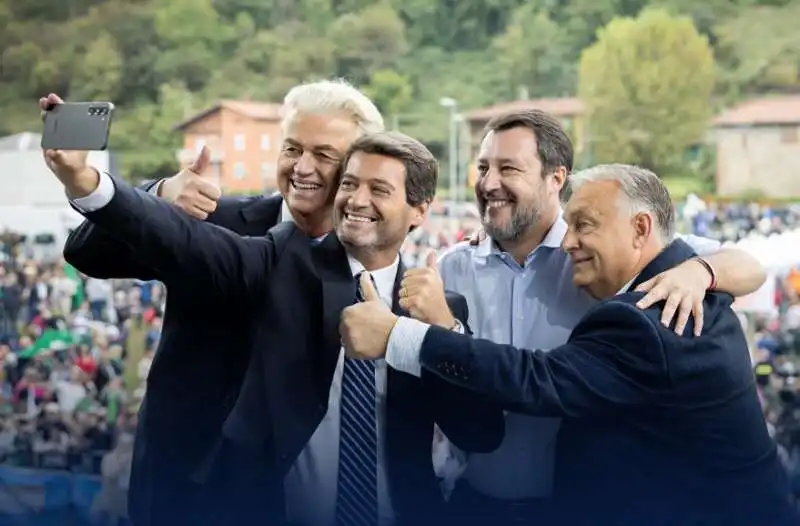 GEERT WILDERS - ANDRES VENTURA - MATTEO SALVINI - VIKTOR ORBAN - PONTIDA 2024 