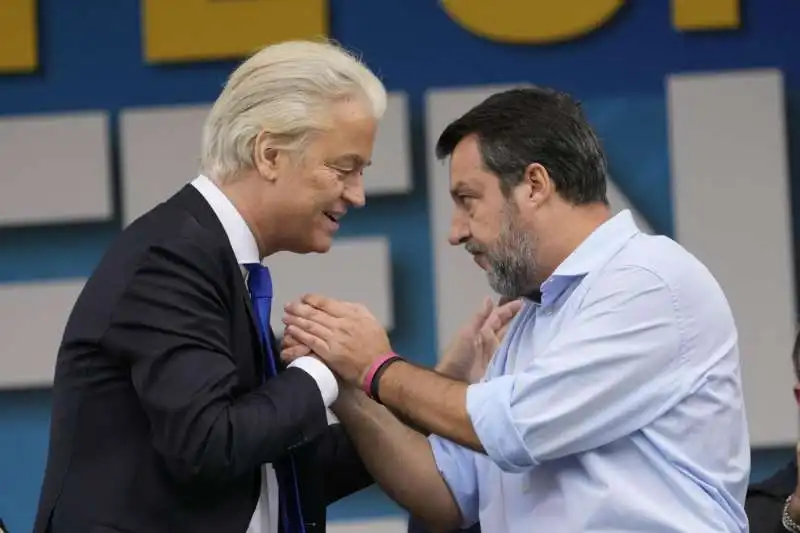 geert wilders   matteo salvini   pontida 2024   foto lapresse 