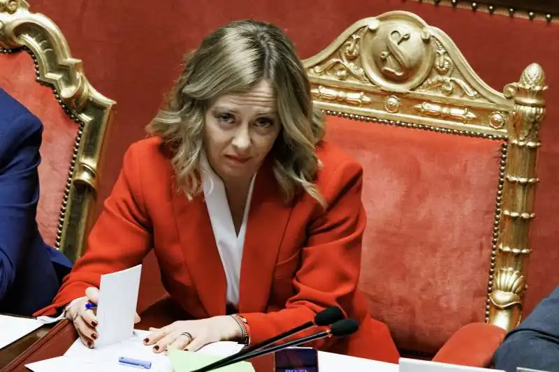 giorgia meloni al senato    foto lapresse. 