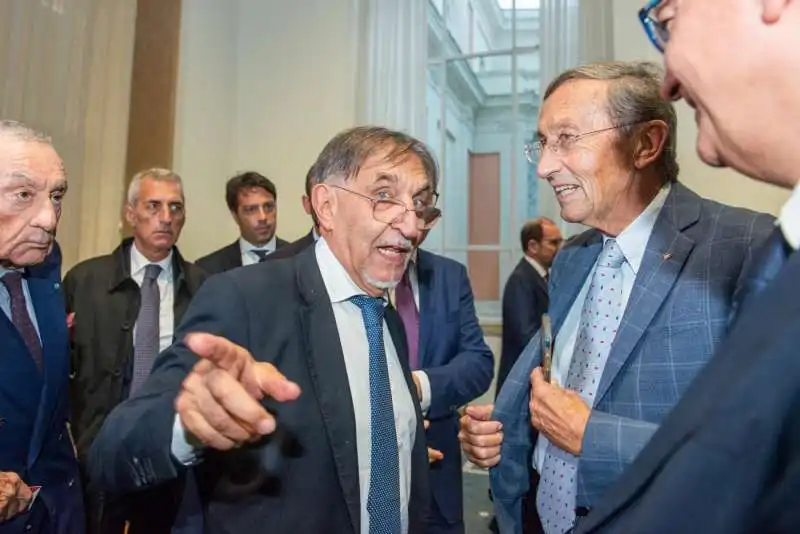 ignazio la russa e gianfranco fini alla presentazione del libro di bocchino alla galleria nazionale d arte moderna   foto lapresse