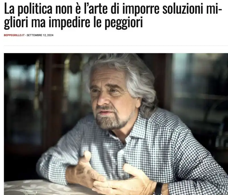 IL POST DI BEPPE GRILLO CON LE DOMANDE A GIUSEPPE CONTE - 12 SETTEMBRE 2024