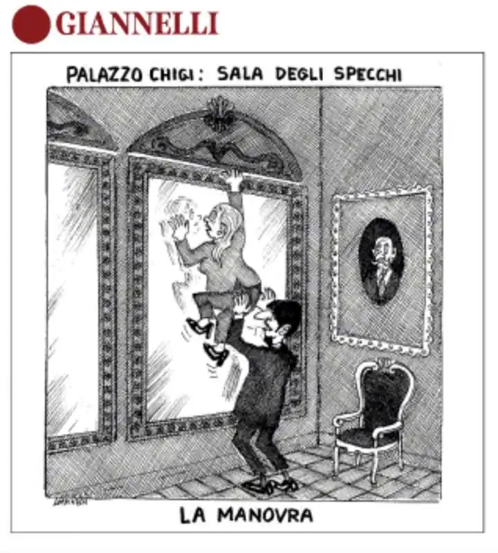 LA SALA DEGLI SPECCHI DI PALAZZO CHIGI - VIGNETTA BY GIANNELLI