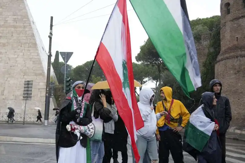 manifestazione pro palestina a roma