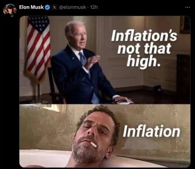 MEME DI ELON MUSK SU HUNTER BIDEN 