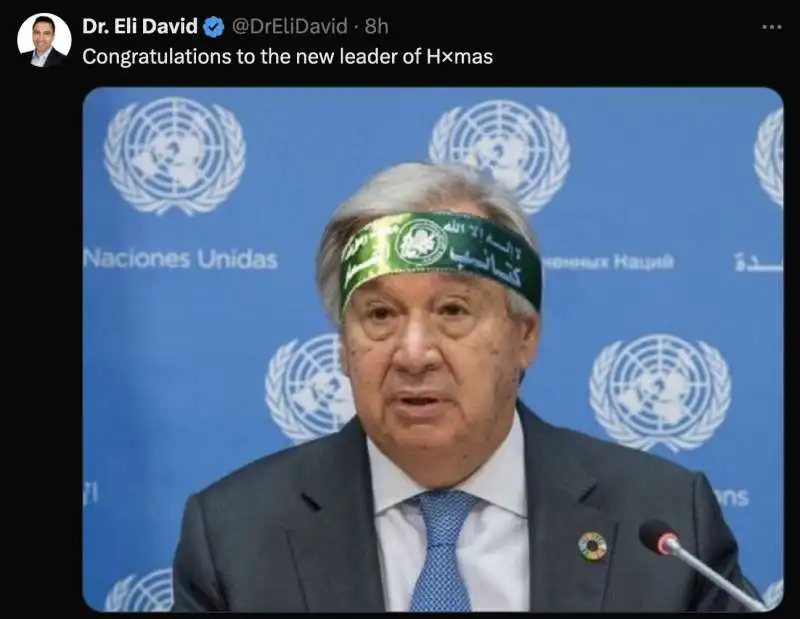 MEME SU ANTONIO GUTERRES NUOVO LEADER DI HAMAS 