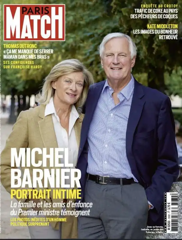 michel barnier in copertina su paris match  