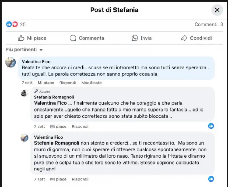 stefania romagnoli e valentina fico sui social