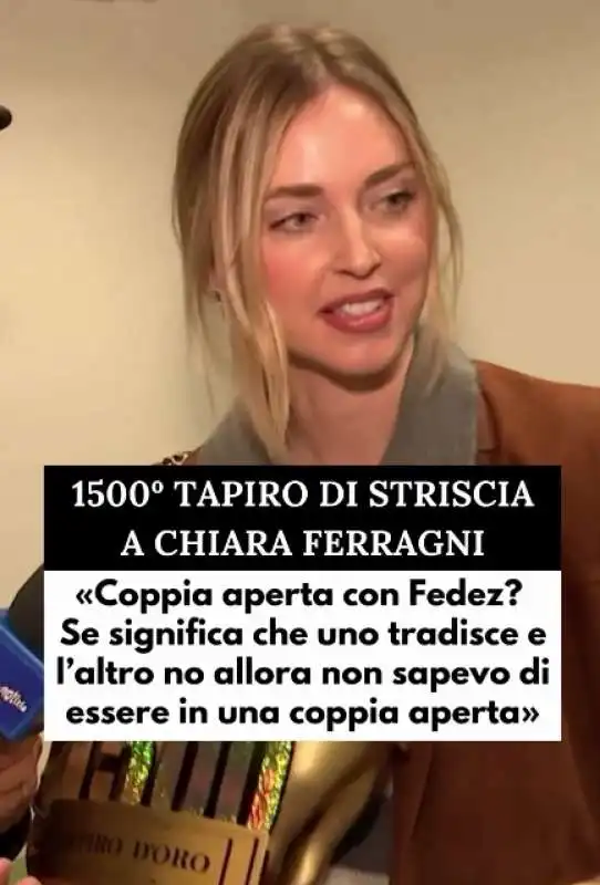 striscia la notizia consegna il tapiro a chiara ferragni 3