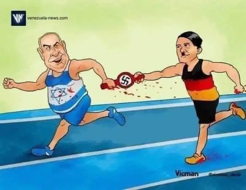 VIGNETTA INVIATA NEL GRUPPO 25 APRILE - Netanyahu CON HITLER