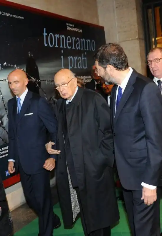 giulio con il padre giorgio napolitano e  ignazio marino