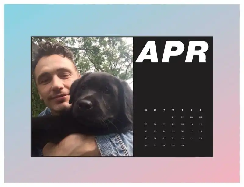 il calendario di james franco su paper 12